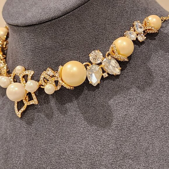 Brand New! KATE SPADE: Gold-Toned Flower| CZ|Glass|Crystal| Pearl Necklace - Picture 6 of 6